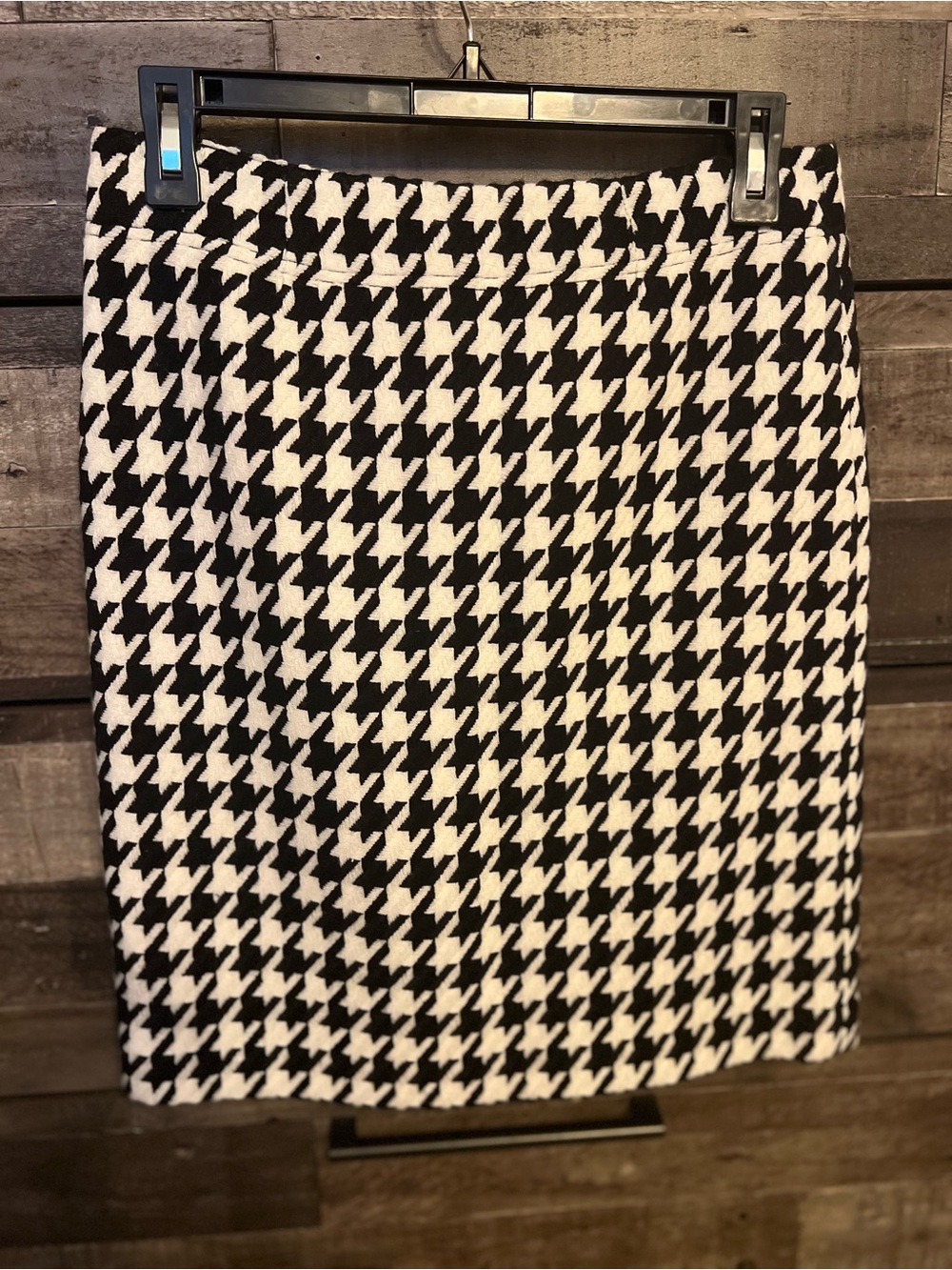 Laundry by Shelli Segal Black White Houndstooth Pencil Skirt Size 2